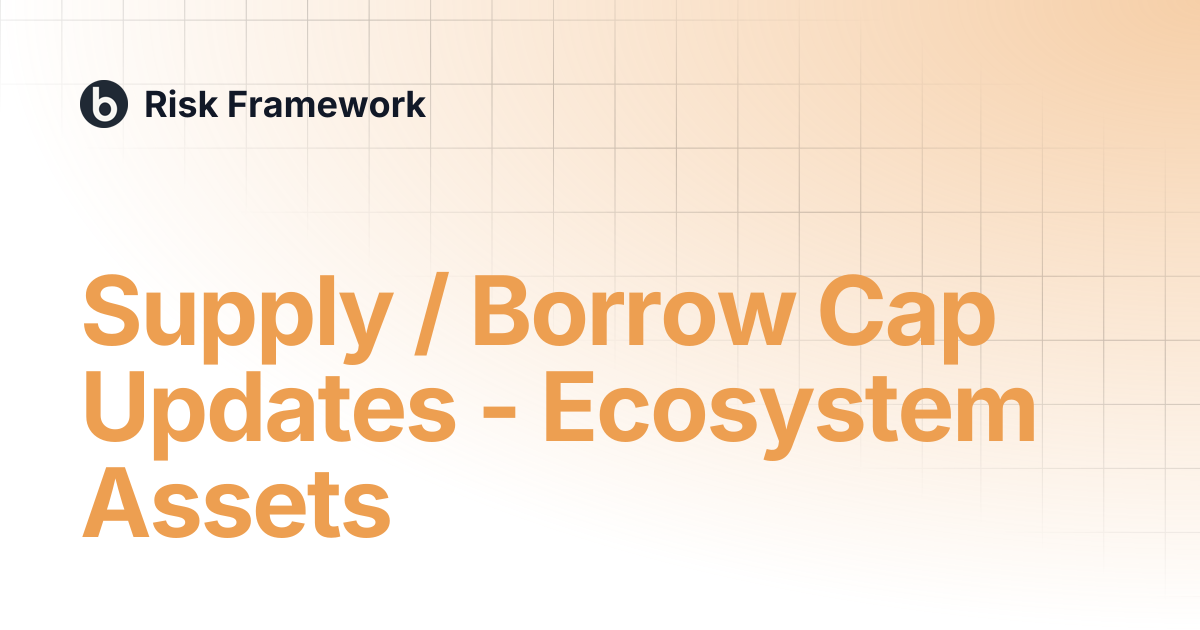 Supply / Borrow Cap Updates - Ecosystem Assets | Risk Framework
